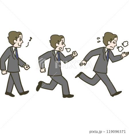 働きすぎて息切れするサラリーマン 働きすぎて息切れするサラリーマン 119096371