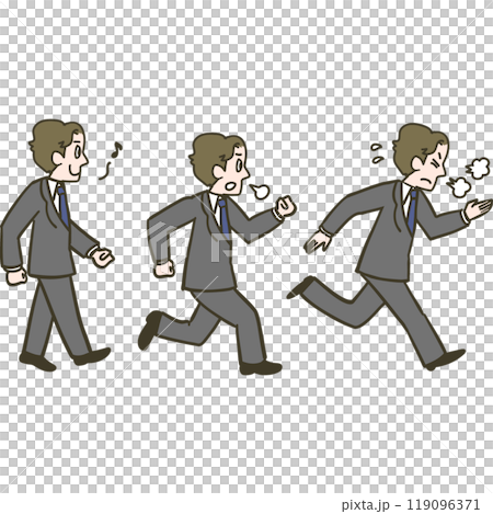 働きすぎて息切れするサラリーマン 働きすぎて息切れするサラリーマン 119096371