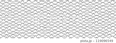 Squiggle wavy undulate black lines on white bg as a seamless pattern Squiggle wavy undulate black lines on white bg as a seamless pattern 119096549