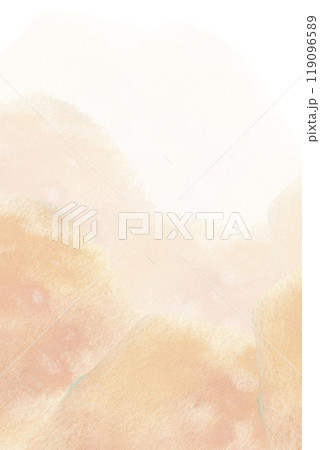 Watercolor pastel peach fuzz splashes card template. Hand drawn background for invitation, greeting card, poster, packing design. Abstract aquarelle painting for web, blog decor Watercolor pastel peach fuzz splashes card template. Hand drawn background for invitation, greeting card, poster, packing design. Abstract aquarelle painting for web, blog decor 119096589