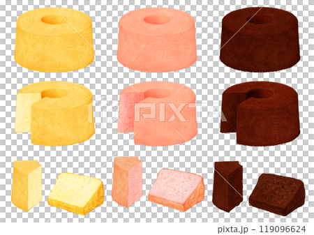 シフォンケーキ 3種 プレーン 苺 チョコレート スポンジケーキ シフォンケーキ 3種 プレーン 苺 チョコレート スポンジケーキ 119096624