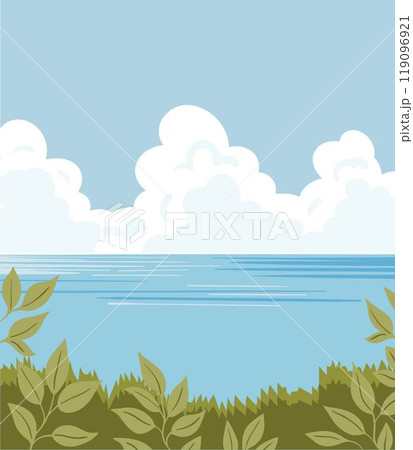 Seascape with shore and sea. 119096921