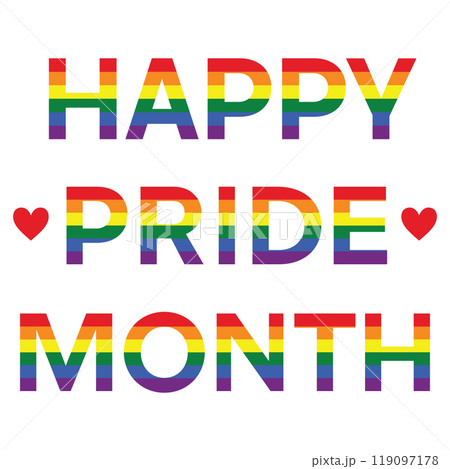 Happy pride month lettering. LGBTQ design Happy pride month lettering. LGBTQ design 119097178