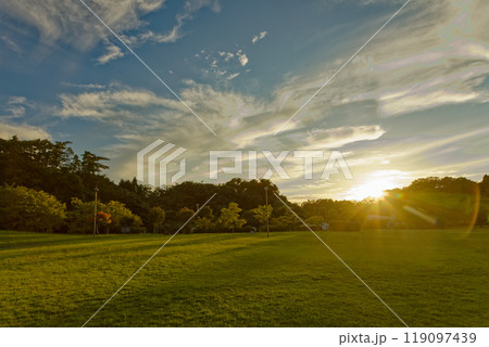 能登大橋ロドパークの夕日 119097439