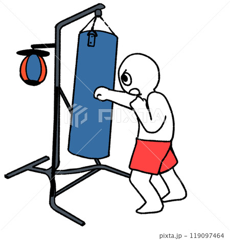 サンドバックを殴る人 119097464