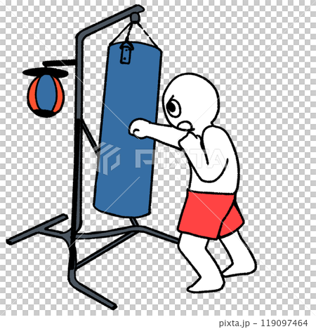 サンドバックを殴る人 119097464