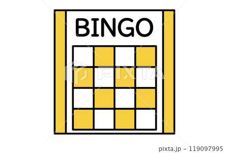 ビンゴカードのアイコン、シンプルな線画 119097995