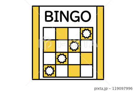 一列そろったビンゴカードのアイコン 119097996