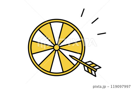 ルーレットダーツのアイコン、シンプルな線画 ルーレットダーツのアイコン、シンプルな線画 119097997