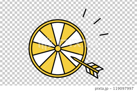 ルーレットダーツのアイコン、シンプルな線画 ルーレットダーツのアイコン、シンプルな線画 119097997