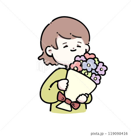 花束を持っている女性 花束を持っている女性 119098416