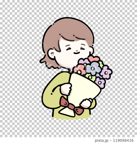 花束を持っている女性 花束を持っている女性 119098416