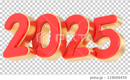 happy new year number 2025 3d render happy new year number 2025 3d render 119098459