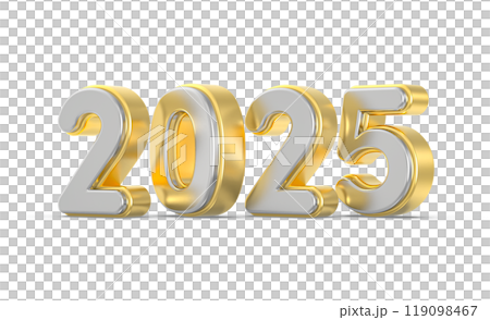 happy new year number 2025 3d render 119098467
