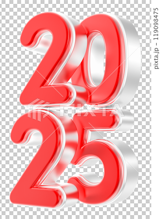 happy new year number 2025 3d render 119098475