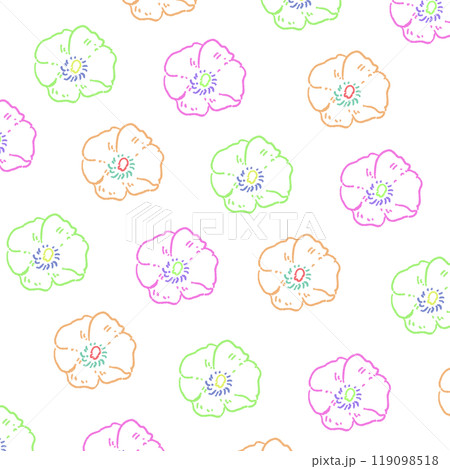 レトロなポピーの線の背景イラスト90 レトロなポピーの線の背景イラスト90 119098518