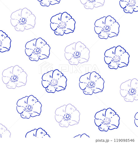 レトロなポピーの線の背景イラスト67 レトロなポピーの線の背景イラスト67 119098546