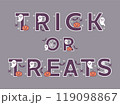 Trick or treats spooky lettering 119098867