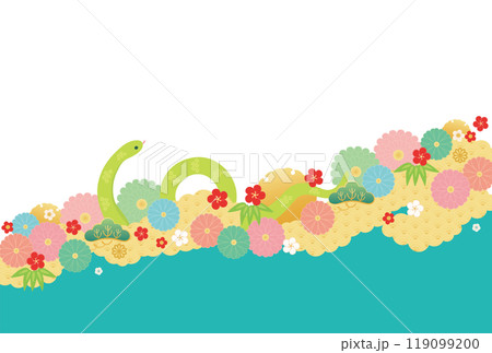 巳年-年賀状テンプレ-い4-3ベク 119099200