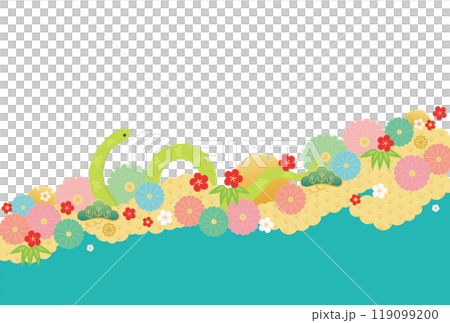 巳年-年賀状テンプレ-い4-3ベク 119099200