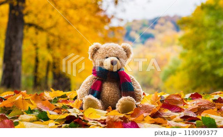 秋の森とテディベア 119099377