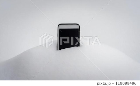 雪に埋もれたスマートフォン 雪に埋もれたスマートフォン 119099496