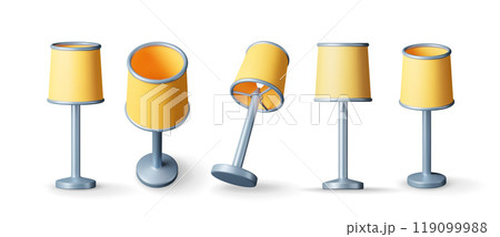 3d set of furniture interior lamp isolated 119099988