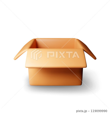 3D carton packaging box isolated on white. 3D carton packaging box isolated on white. 119099990