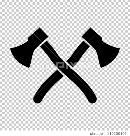 Crossed axes silhouette fight or battle 119100105