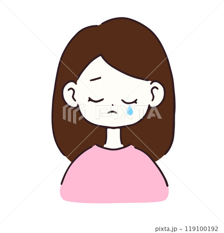 涙を流す女性のイラスト 119100192
