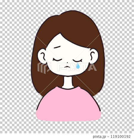 涙を流す女性のイラスト 119100192