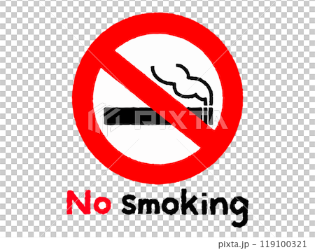 No Smoking/English hand-drawn icon No Smoking/English hand-drawn icon 119100321