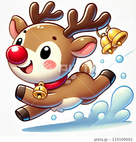 クリスマス用イラスト可愛いトナカイ 119100602