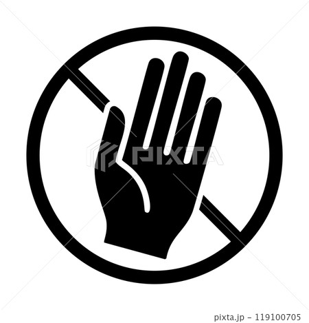 手 ストップ シルエット サイン 119100705