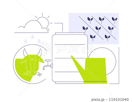 Harvesting rainwater for farming abstract concept vector illustration. 119101040