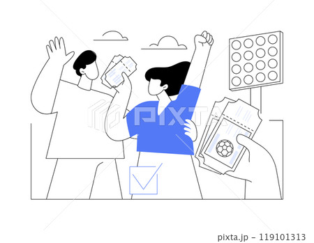 Getting tickets for a game isolated cartoon vector illustrations. 119101313