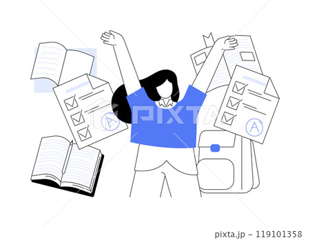 All exams passed isolated cartoon vector illustrations. 119101358