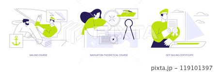 Sailing school abstract concept vector illustrations. 119101397
