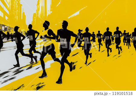 A group of runners are running in a race, with the numbers 17, 18, 19, 20, 21 119101518