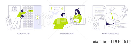 Commercial bank services abstract concept vector illustrations. 119101635