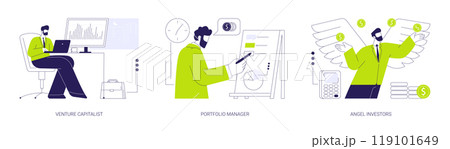 Startup funding abstract concept vector illustrations. Startup funding abstract concept vector illustrations. 119101649