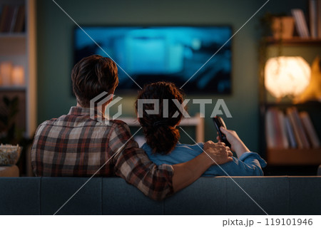 Couple watching TV 119101946