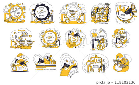 Passive income vector illustration. Passive income flows steadily, like river nourishing fields financial success Finance and investment intertwine, crafting symphony wealth through passive income Passive income vector illustration. Passive income flows steadily, like river nourishing fields financial success Finance and investment intertwine, crafting symphony wealth through passive income 119102130