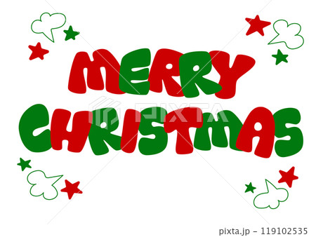 クリスマスのレトロポップな文字のイラスト クリスマスのレトロポップな文字のイラスト 119102535