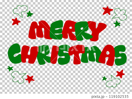 クリスマスのレトロポップな文字のイラスト クリスマスのレトロポップな文字のイラスト 119102535