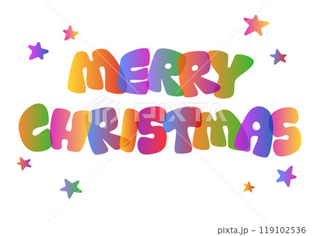 クリスマスのレトロポップな文字のイラスト クリスマスのレトロポップな文字のイラスト 119102536