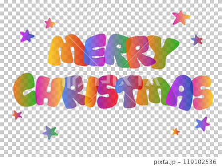 クリスマスのレトロポップな文字のイラスト クリスマスのレトロポップな文字のイラスト 119102536