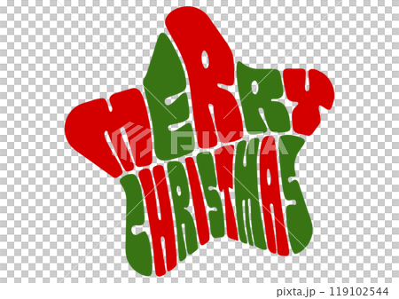 Christmas star-shaped retro pop letter illustration 119102544