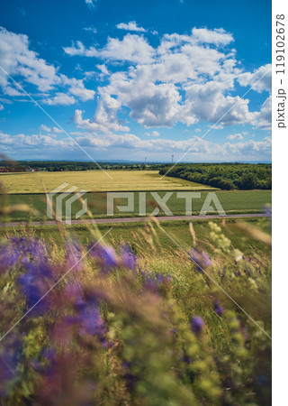 View over fields near Hannover, Germany View over fields near Hannover, Germany 119102678