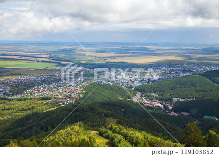 Belokurikha aerial view. Rural Russian landscape photography Belokurikha aerial view. Rural Russian landscape photography 119103852